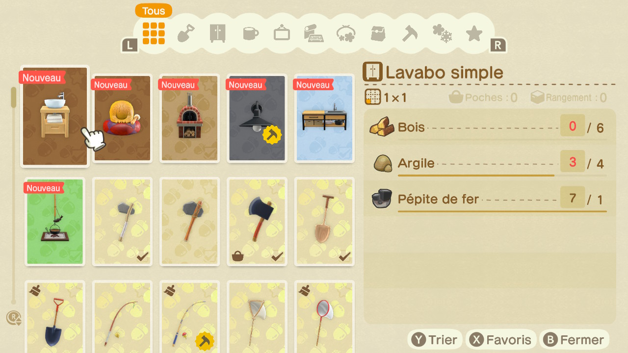 Animal Crossing New Horizons Bricolage tous azimuts et Brico Foldingo, plans de bricolage